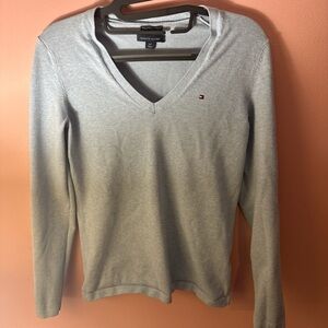Tommy Hilfiger Blue V-Neck Sweater